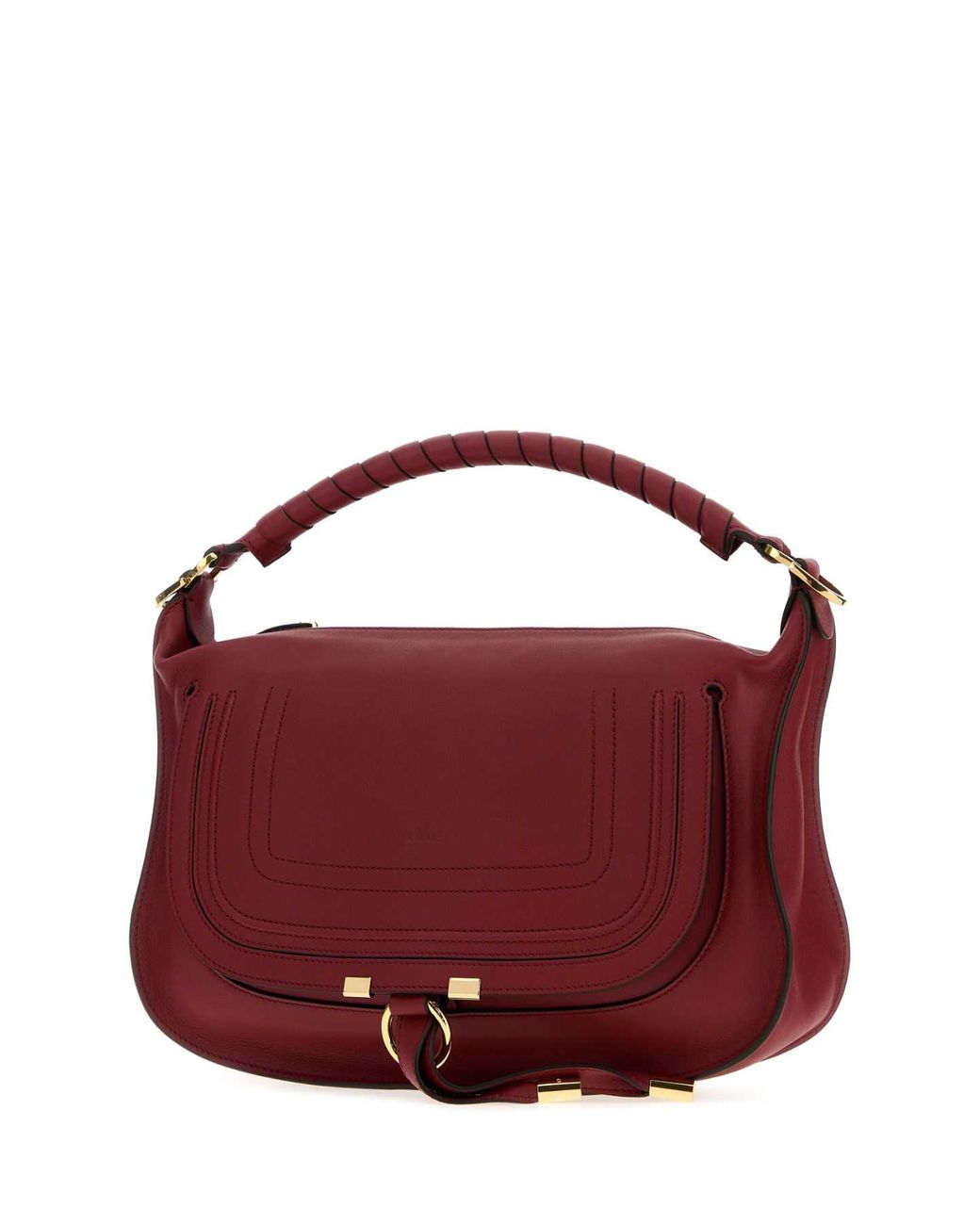 Chloé Purple Small Marcie Leather Shoulder Bag With Crossbody Strap