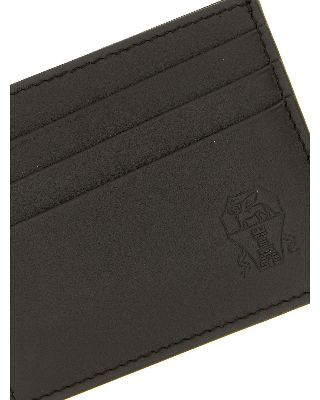 Brunello Cucinelli Black Logo Card Holder for men