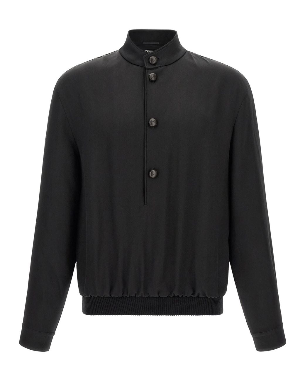 Zegna Black Satin Sweatshirt for men