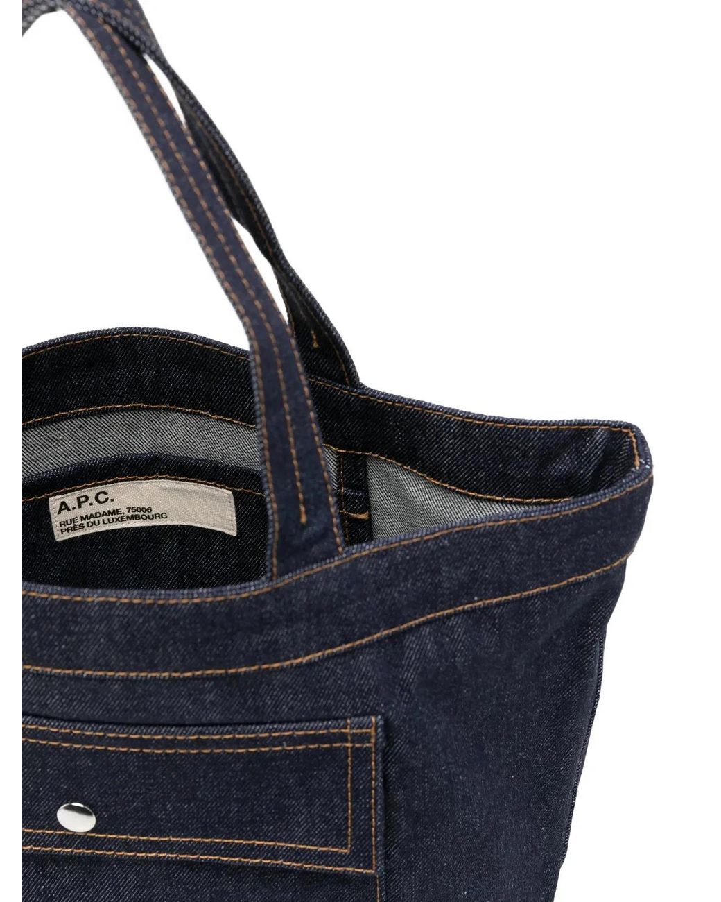 A.P.C. Blue A. P.C. Classic Cotton Tote Handbag With Embroidered Logo
