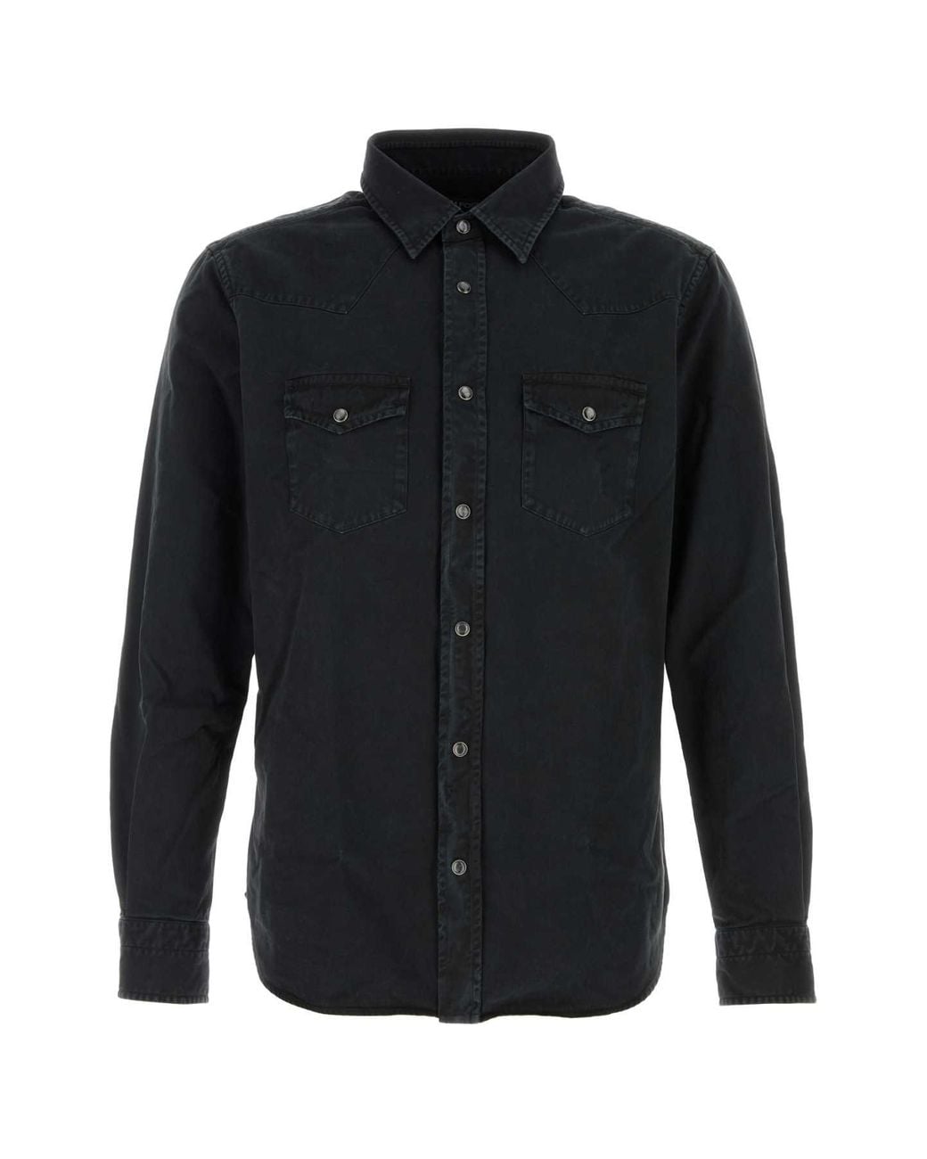 Tom Ford Black Peach Twill Slim Fit Western Shirt for men