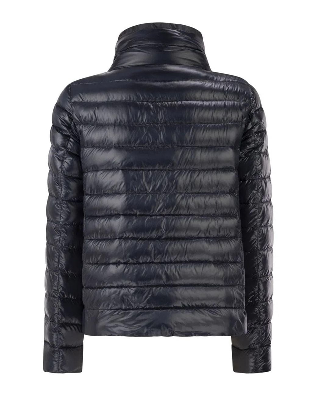 Herno Black Reversible Ultra-Light Nylon Down Jacket With Funnel Neck