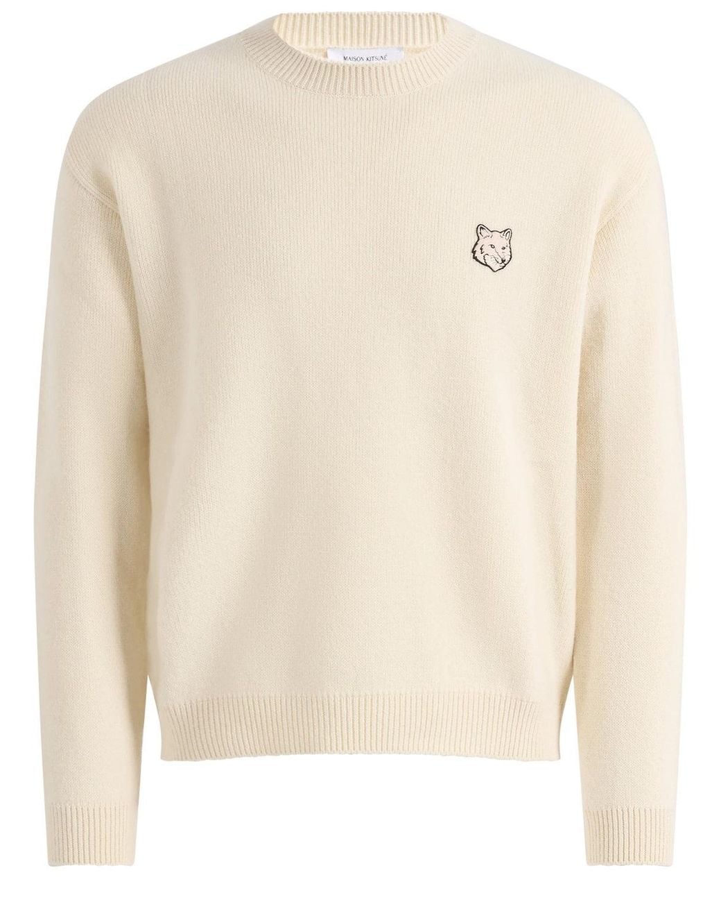 Maison Kitsuné Natural Fox Head Milan Lambswool Jumper for men
