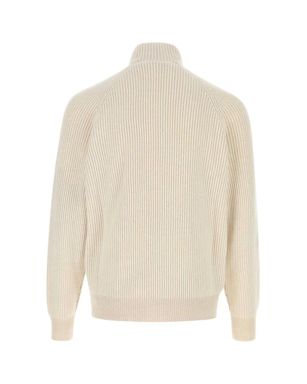 Brunello Cucinelli White Ivory Cashmere Cardigan For for men