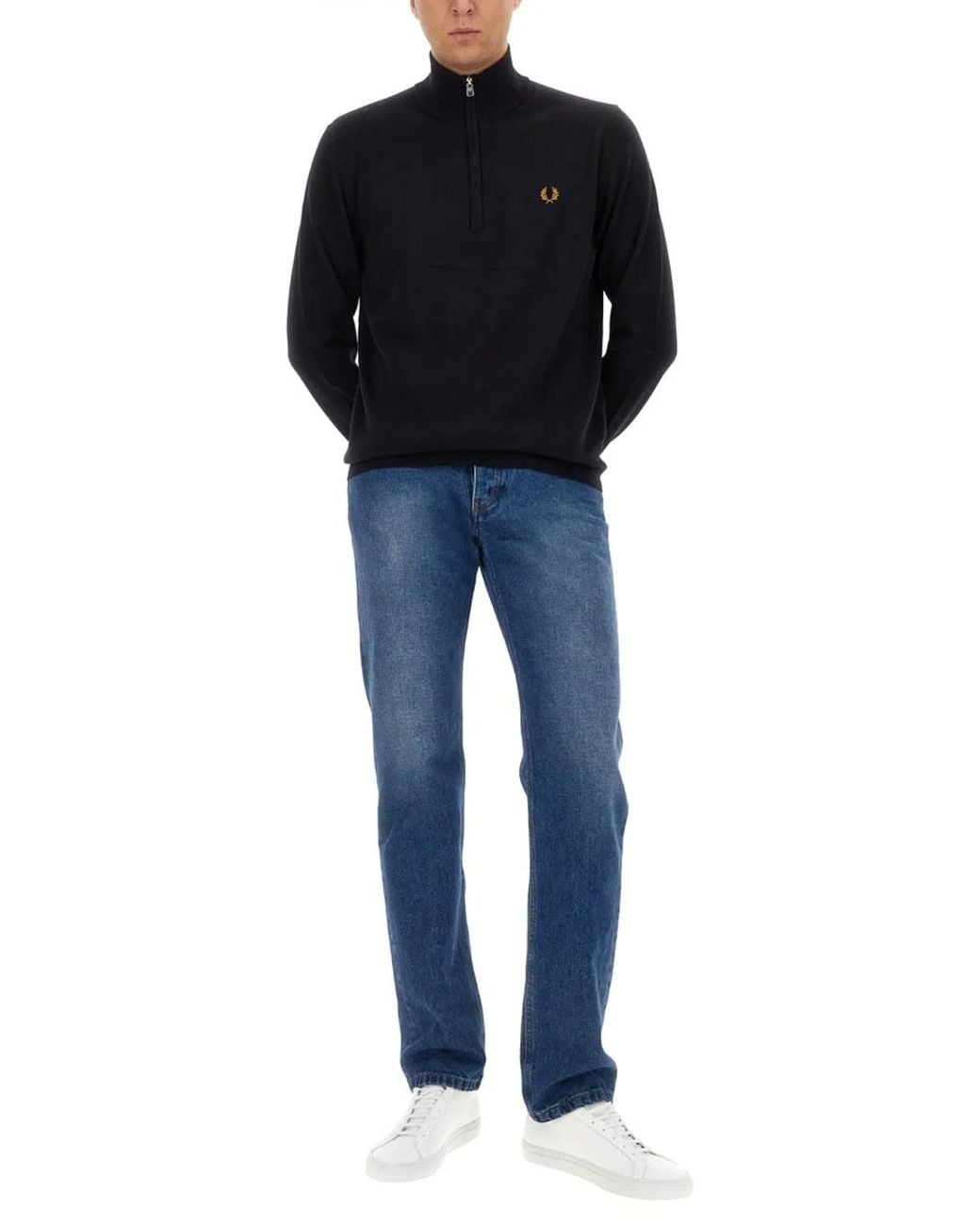 Fred Perry Black Jersey With Logo for men