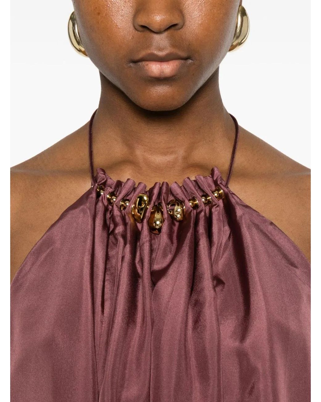 Zimmermann Purple Aster Silk Top