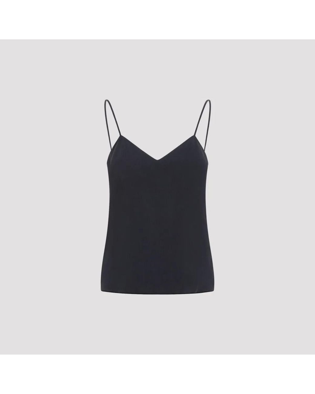 Max Mara Black Silk Unghia Washed Silk Tank Top