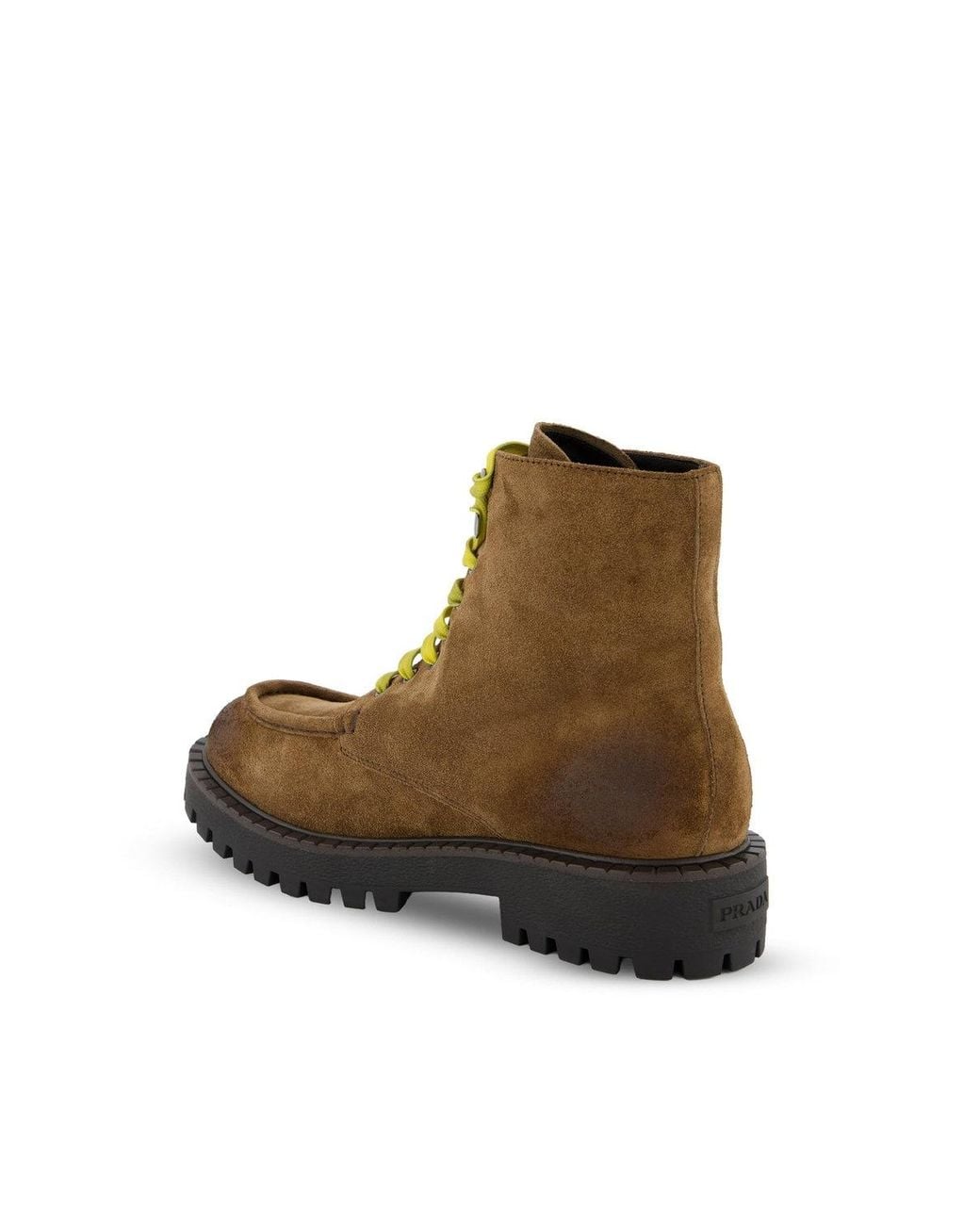 Prada Brown Suede Lace-Up Ankle Boots for men