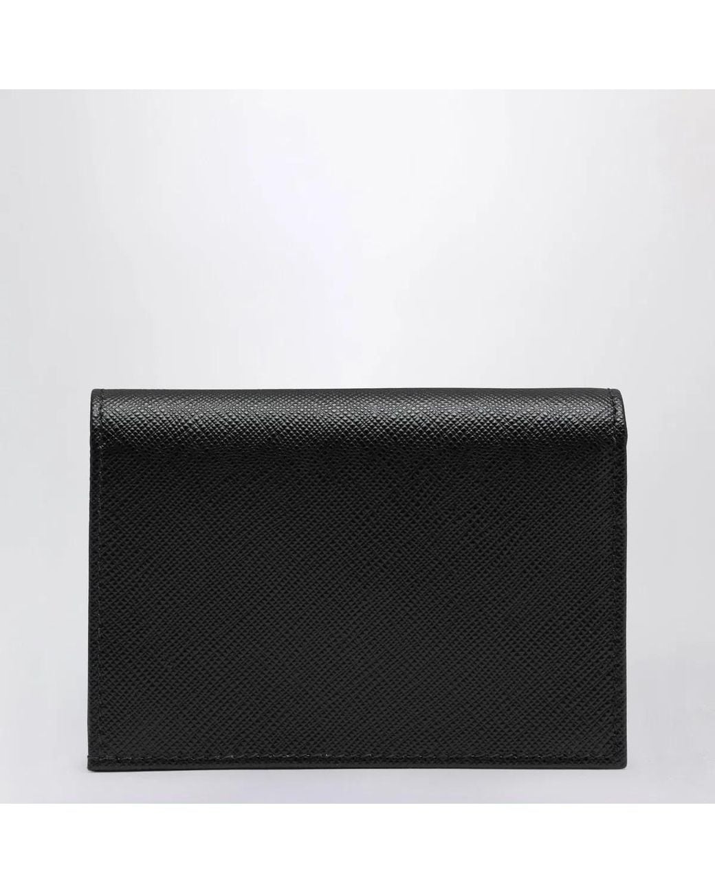 Prada Black Small Saffiano Leather Wallet