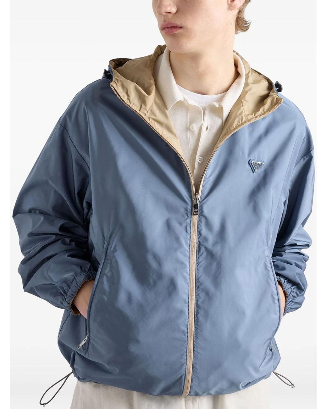 Prada Natural Reversible Re-Nylon Down Jacket for men
