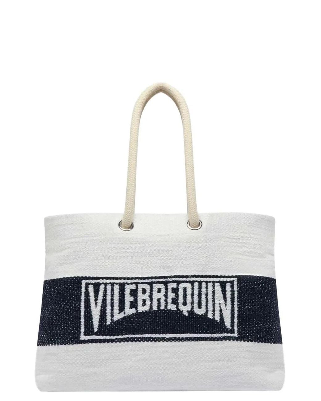 Vilebrequin White Canvas Tote Bag With Rope Handles