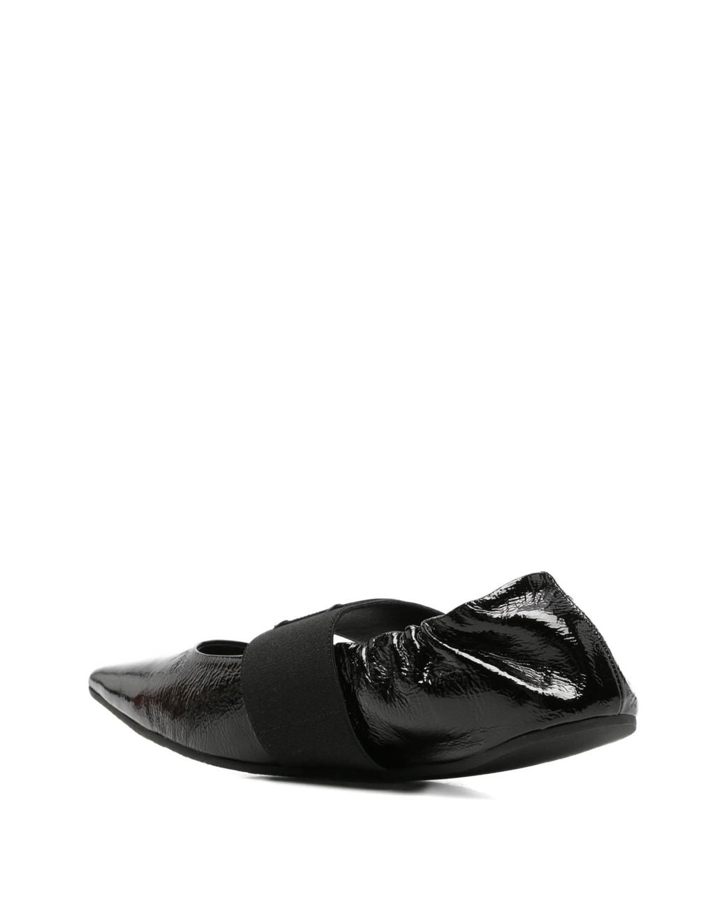 Givenchy White Naplack Leather Crush Ballet Flats