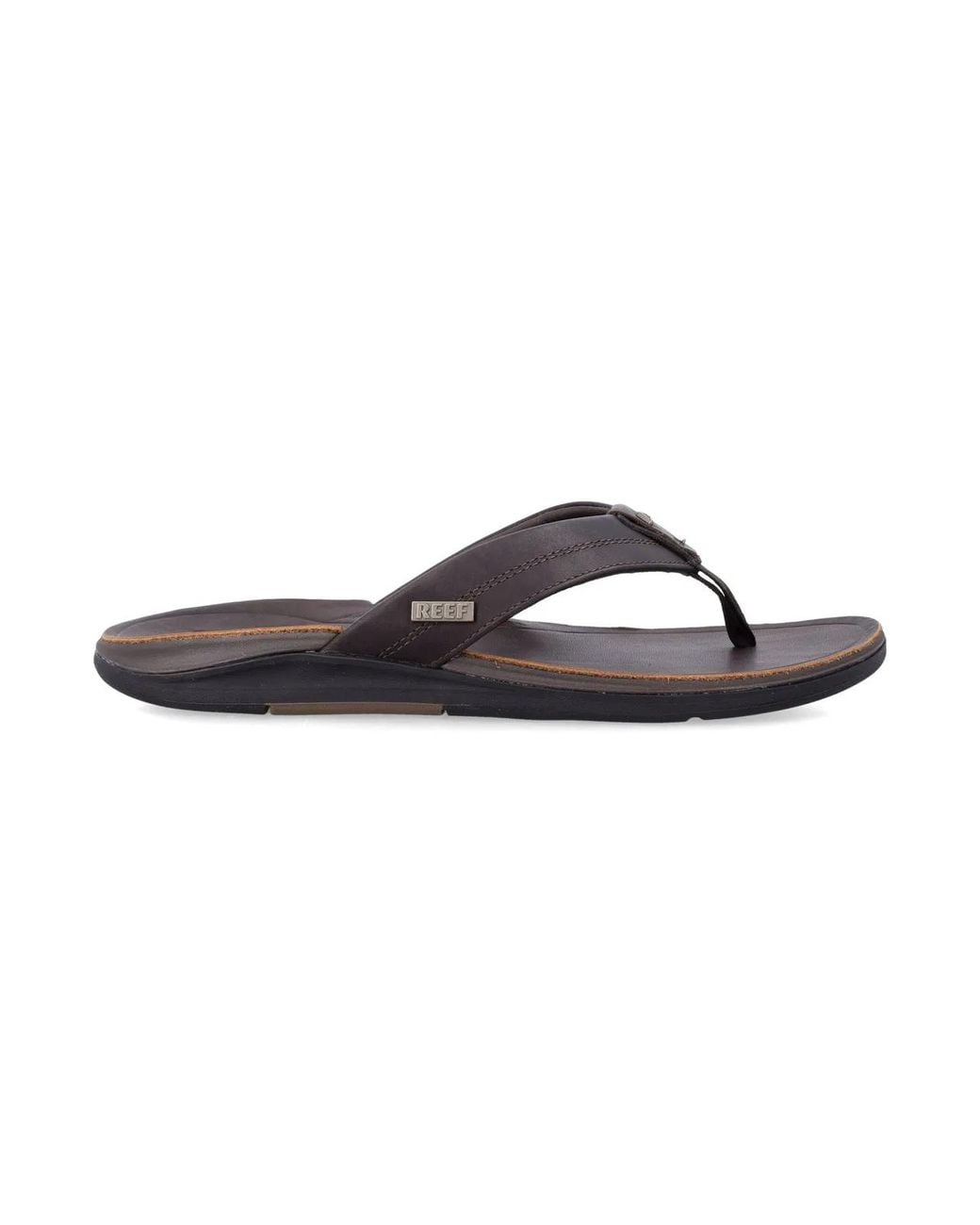 Reef Brown Leather Offshore Thong Sandals for men