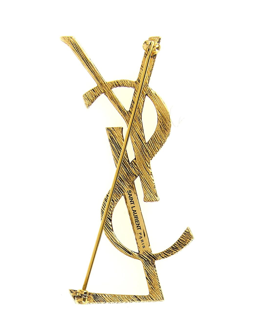 Saint Laurent Metallic 'Monogram' Earrings