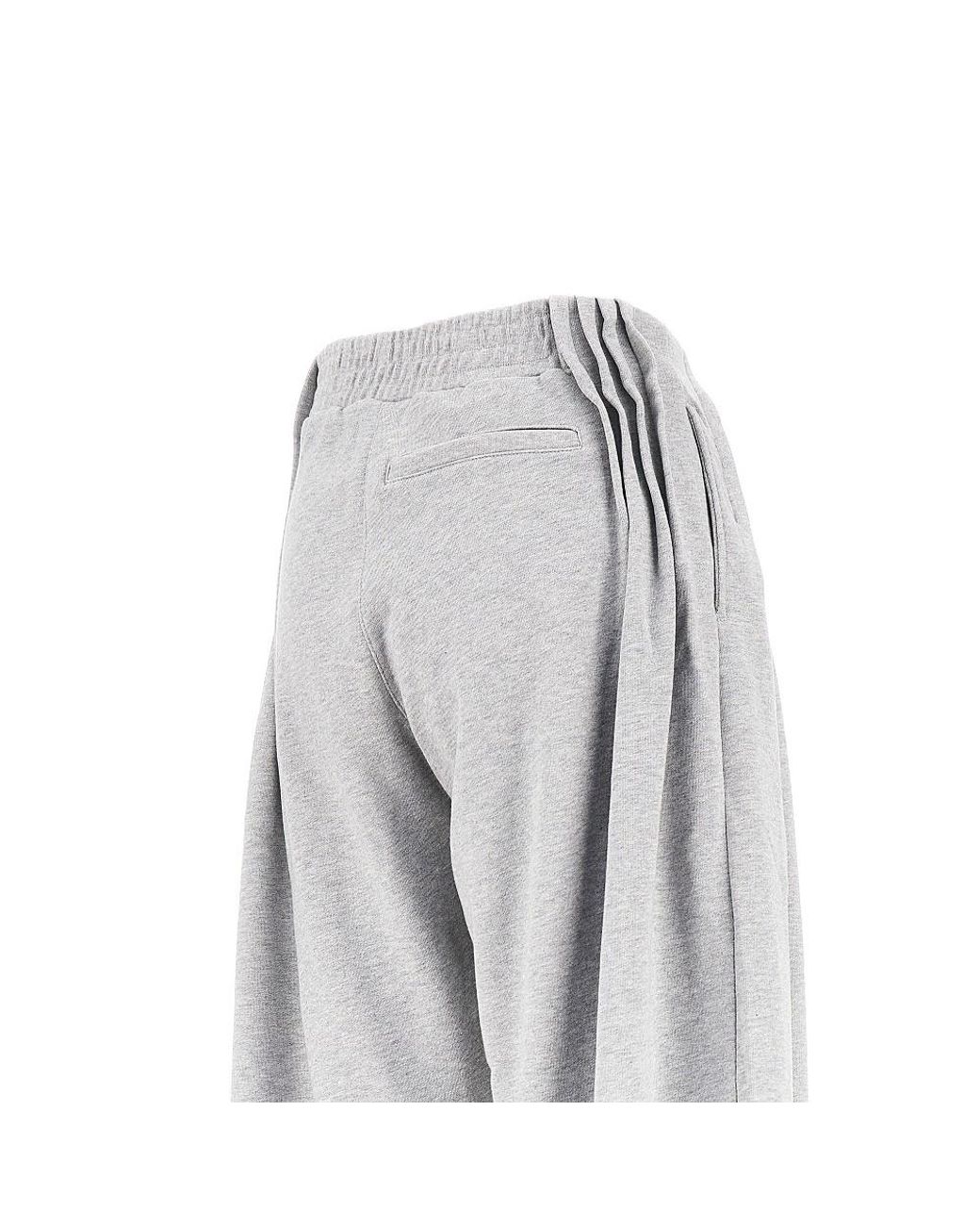 Dries Van Noten Gray Wide-Leg Pleated Sweatpants