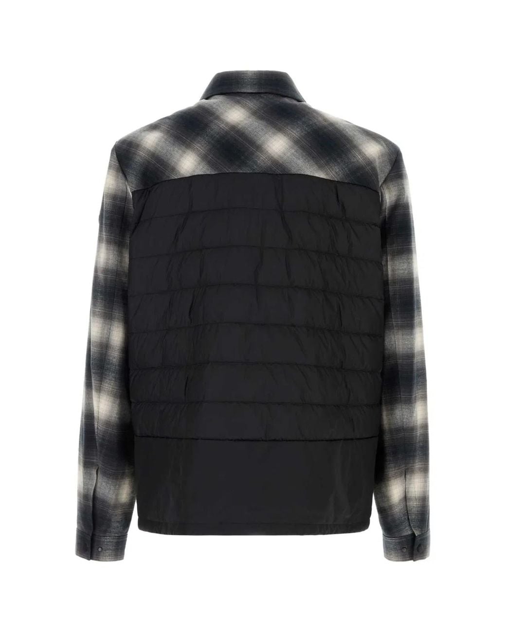 Moncler Black Check Shirt Jacket for men