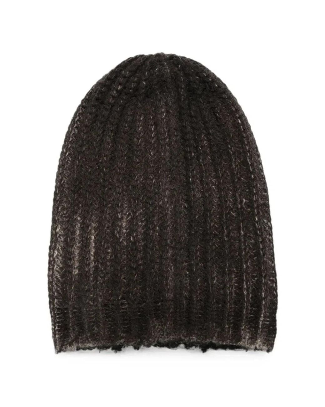 Avant Toi Black Hand Painted Corn Cob Stitch Hat With Destroyed Edges for men