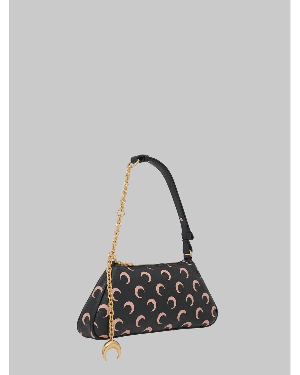 MARINE SERRE Black Moon Eclips Mini Canvas Shoulder Bag