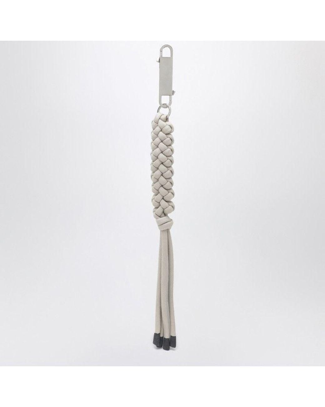 Moncler White Interwoven Key Holder for men
