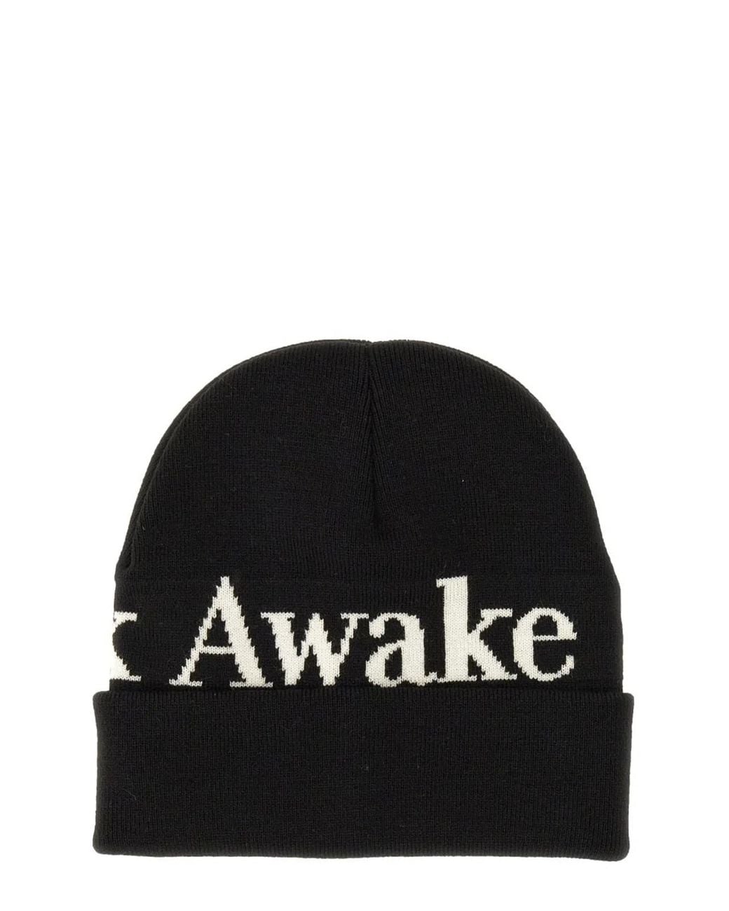 AWAKE NY Black Beanie Hat for men