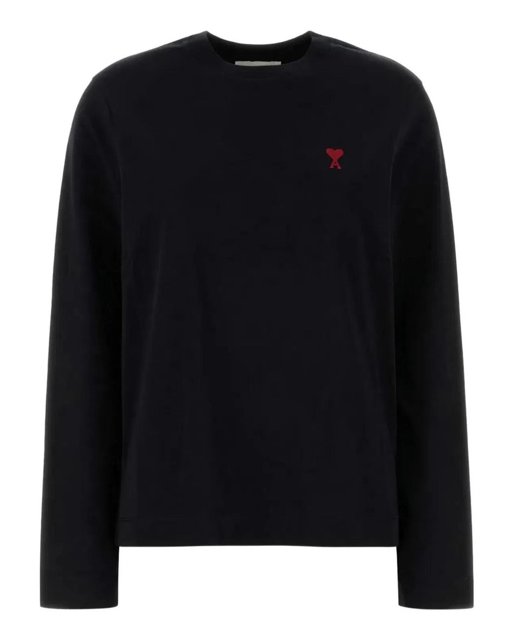 AMI Black Long-Sleeve Ami De Coeur T-Shirt for men