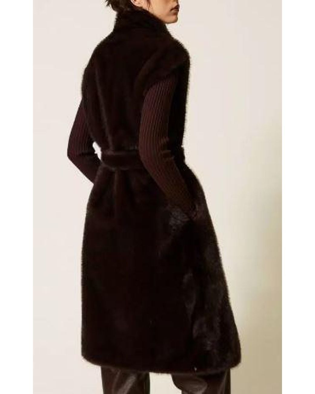 Twinset Black Twinset Actitude Chocolate Polyester Jacket