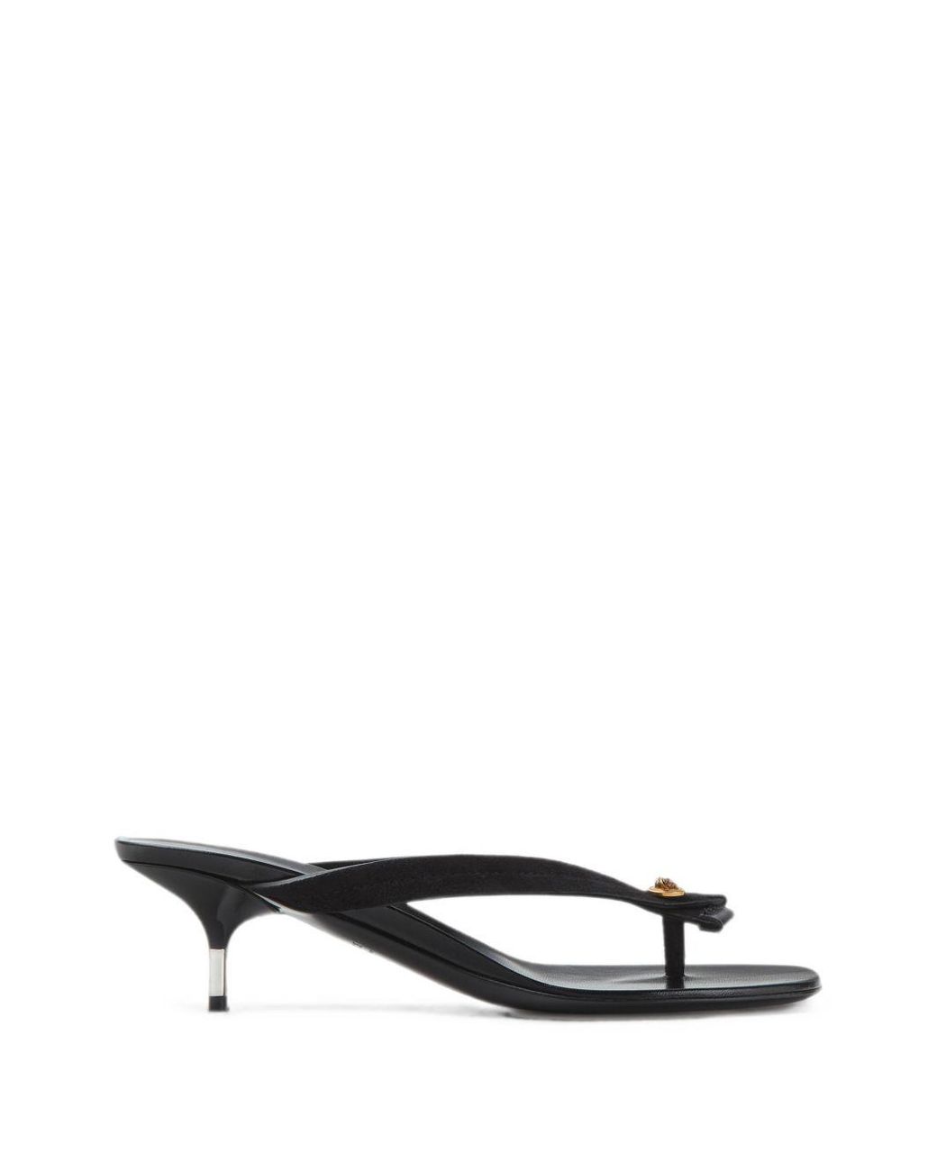 Versace White Leather Thong Sandals