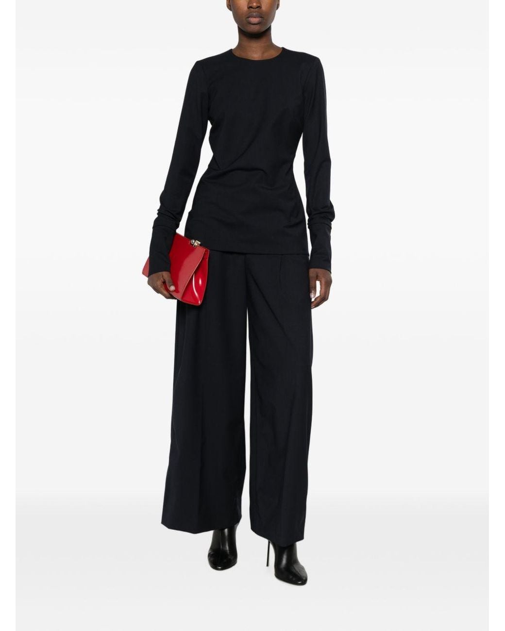 THE LATEST Blue Deva Wool Blend Trousers