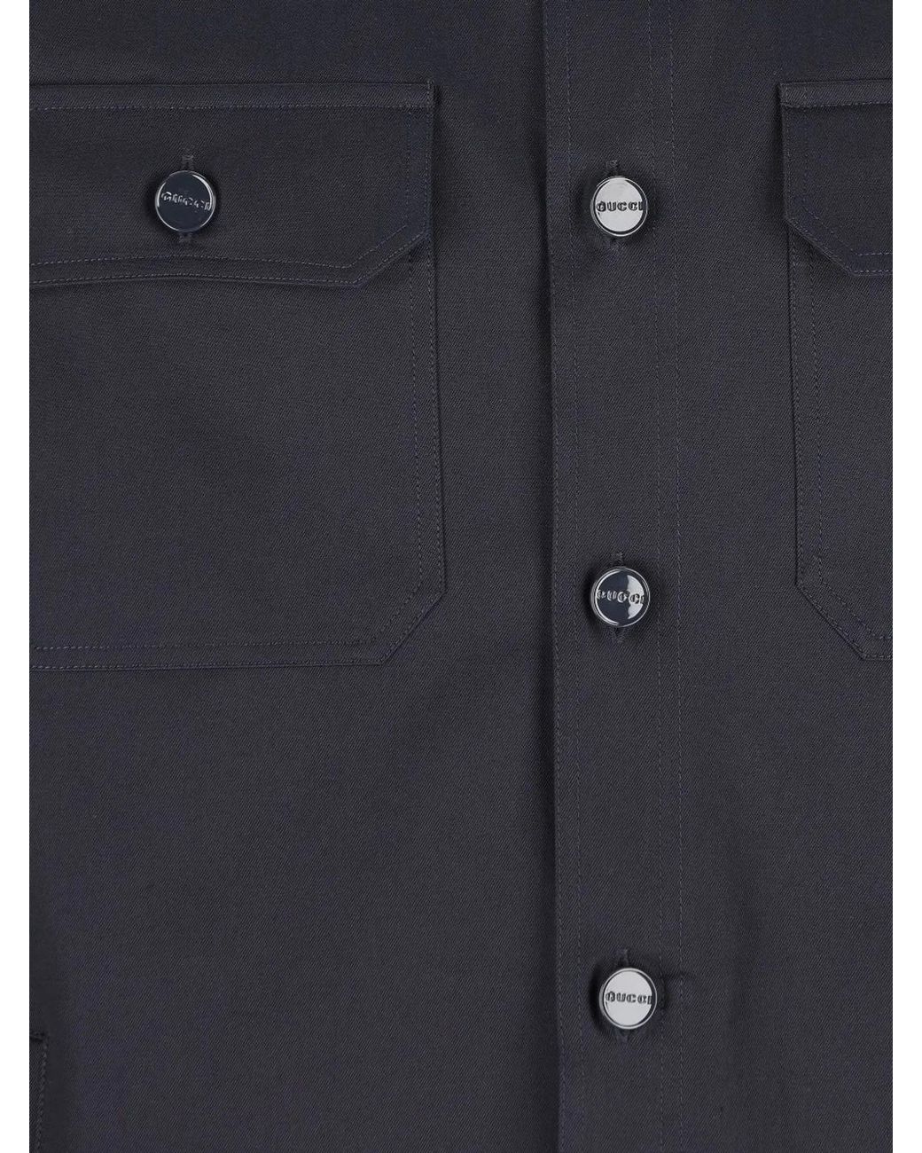 Gucci Blue Classic Button-Up Shirt for men