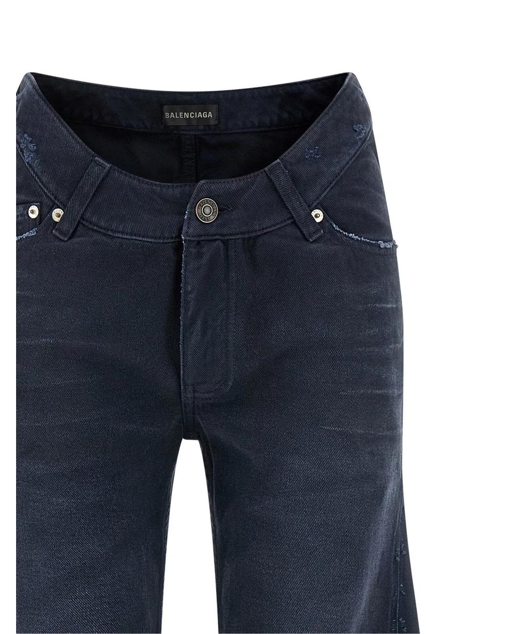 Balenciaga Blue Curved Waist Jeans