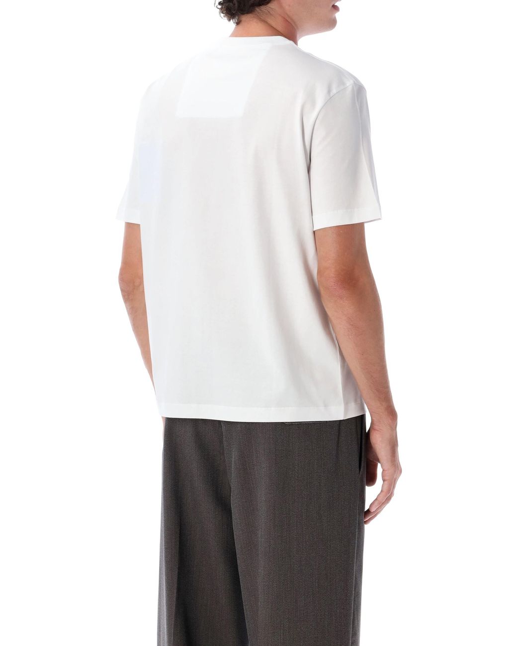 Lanvin White Small Ribbon Cotton T-Shirt for men