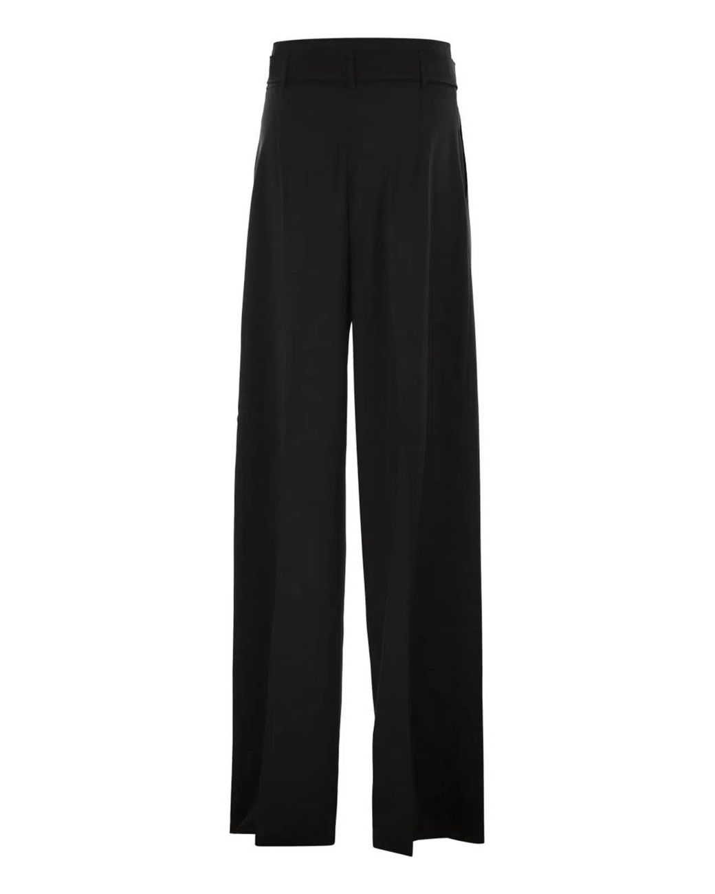 Max Mara Black Mstserio – Wide-Leg Pure Wool Trousers With Belt