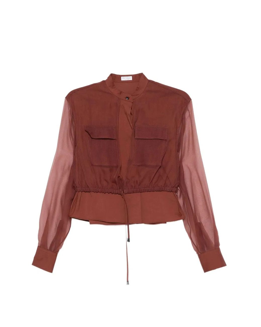 Brunello Cucinelli Red Cotton Polyamide Silk Shirt