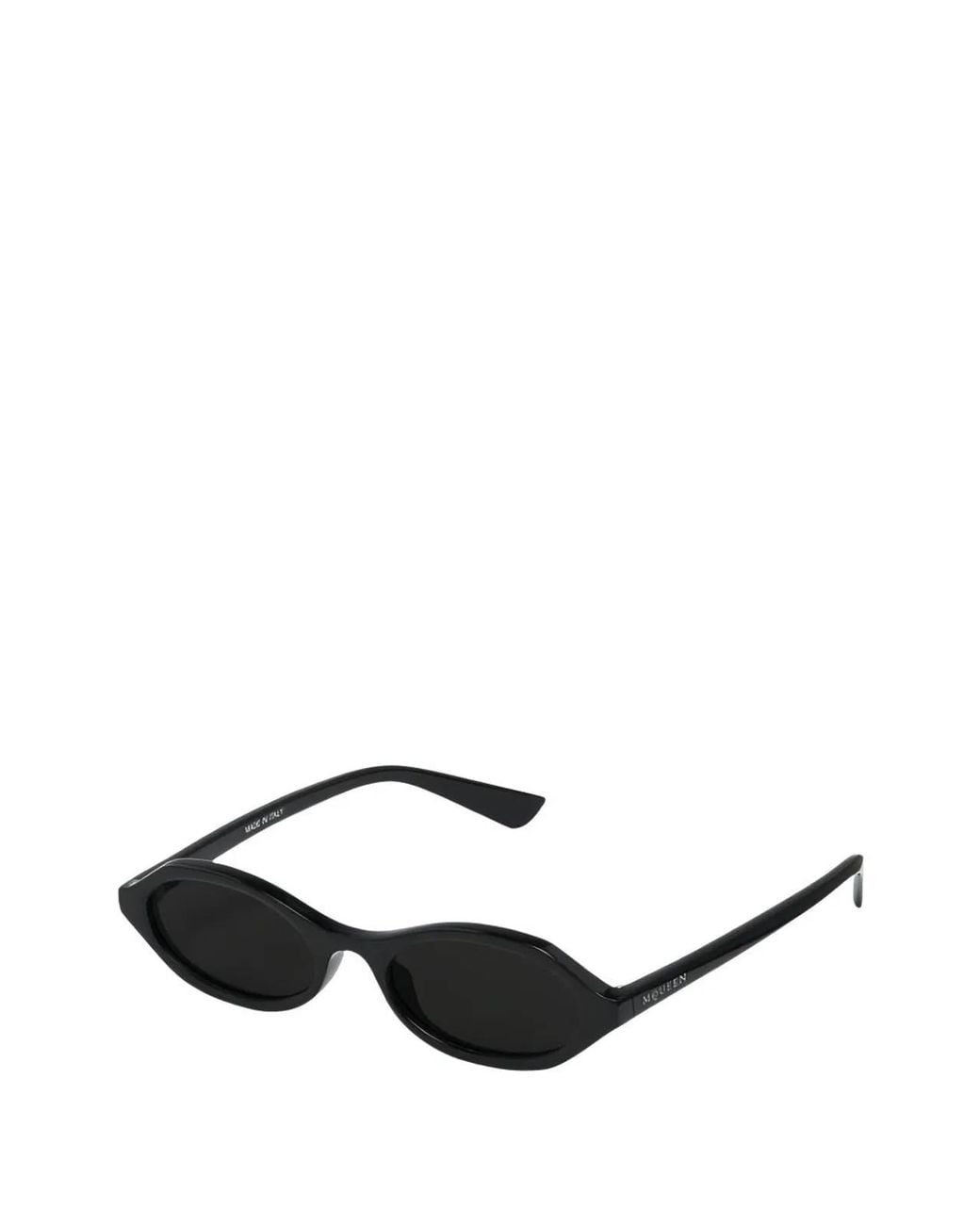 McQueen Black Geometric Frame Sunglasses