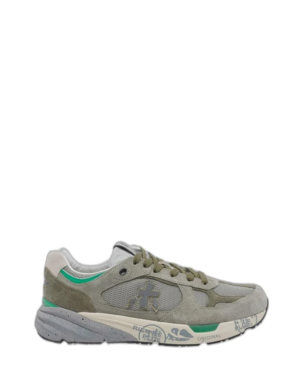 Premiata Gray Mase Suede And Mesh Sneakers for men