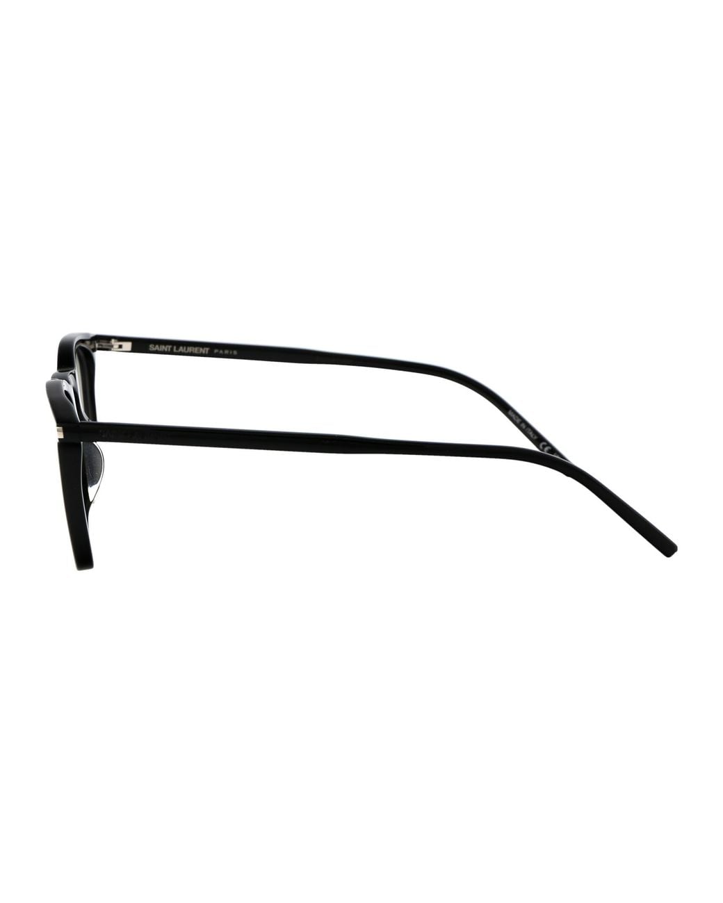 Saint Laurent Brown Transparent Acetate Glasses for men