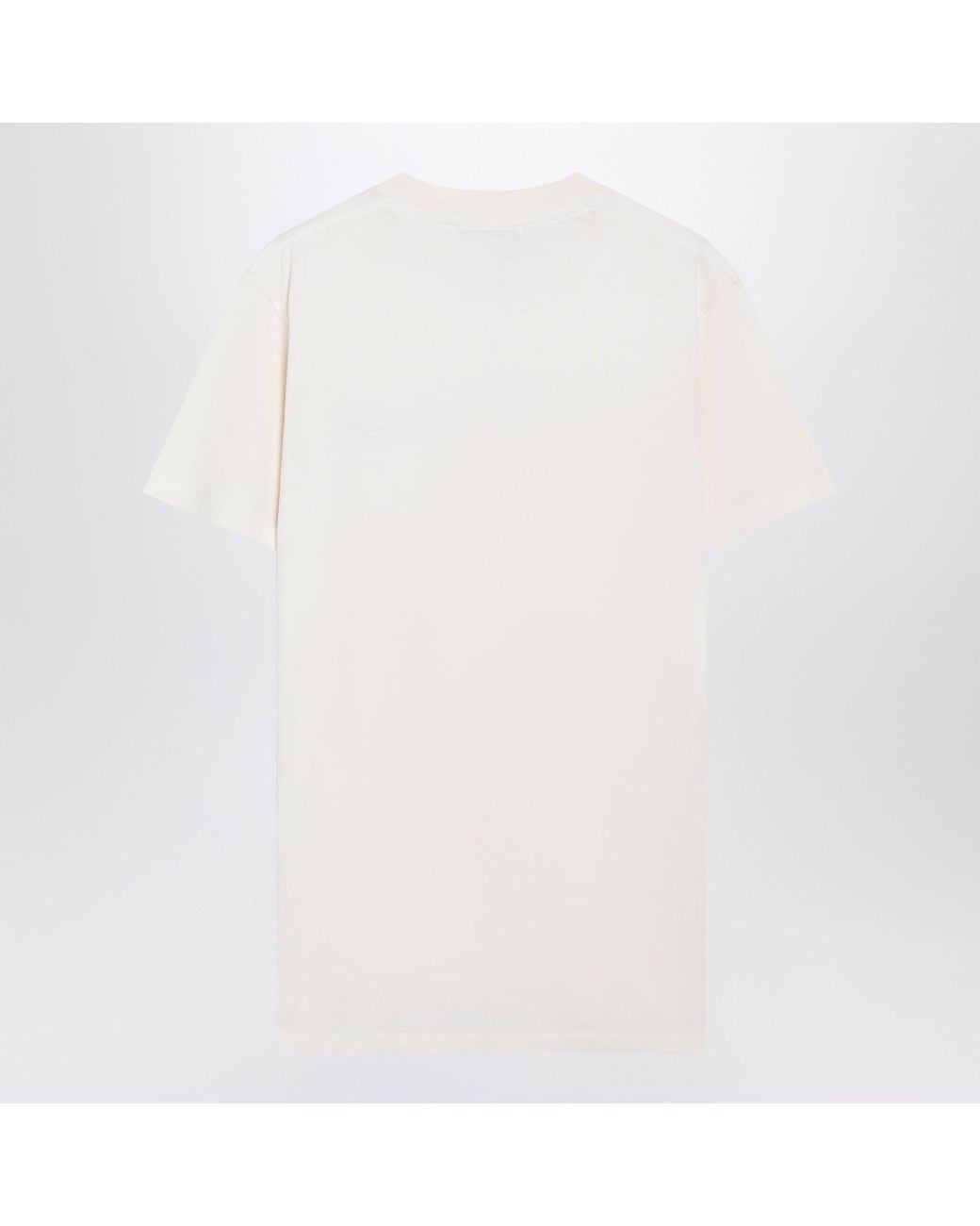 Acne White Pale Cotton T-Shirt With Logo for men