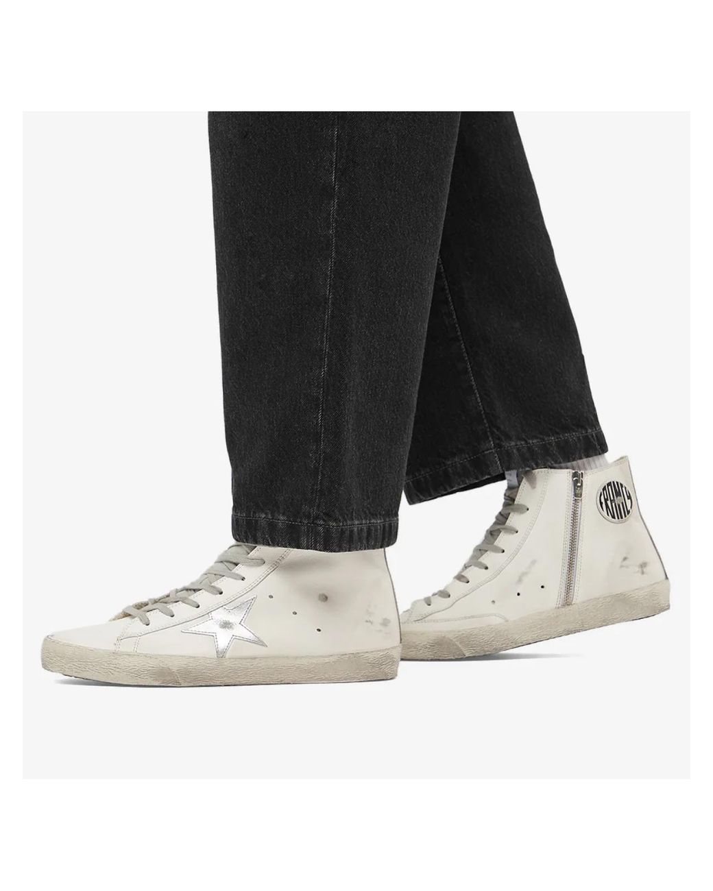 Golden Goose Deluxe Brand White Francy Classic High-Top Sneakers