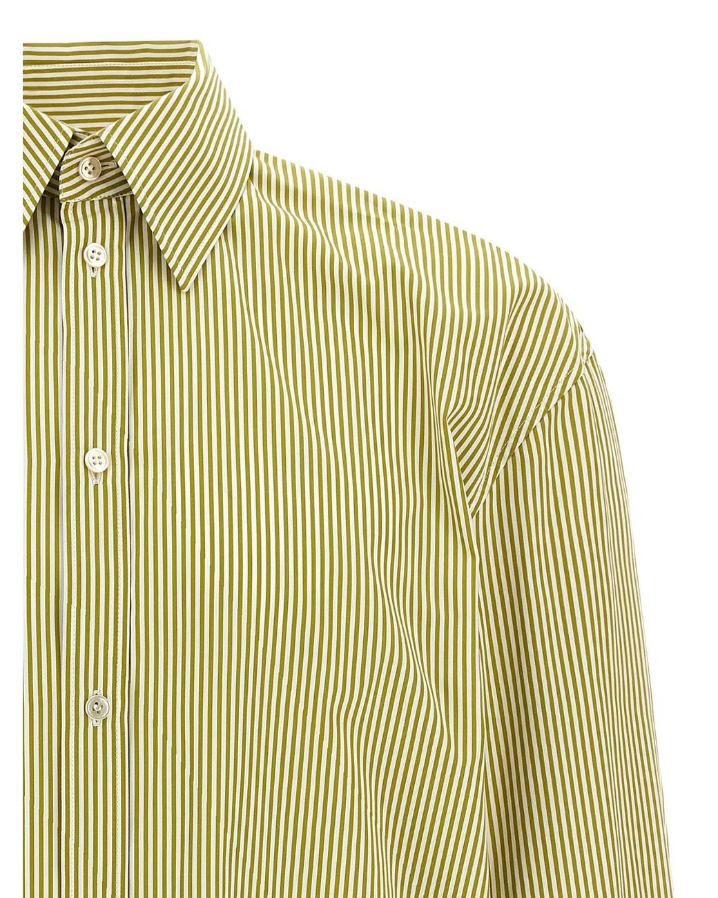 Saint Laurent Green Striped Shirt