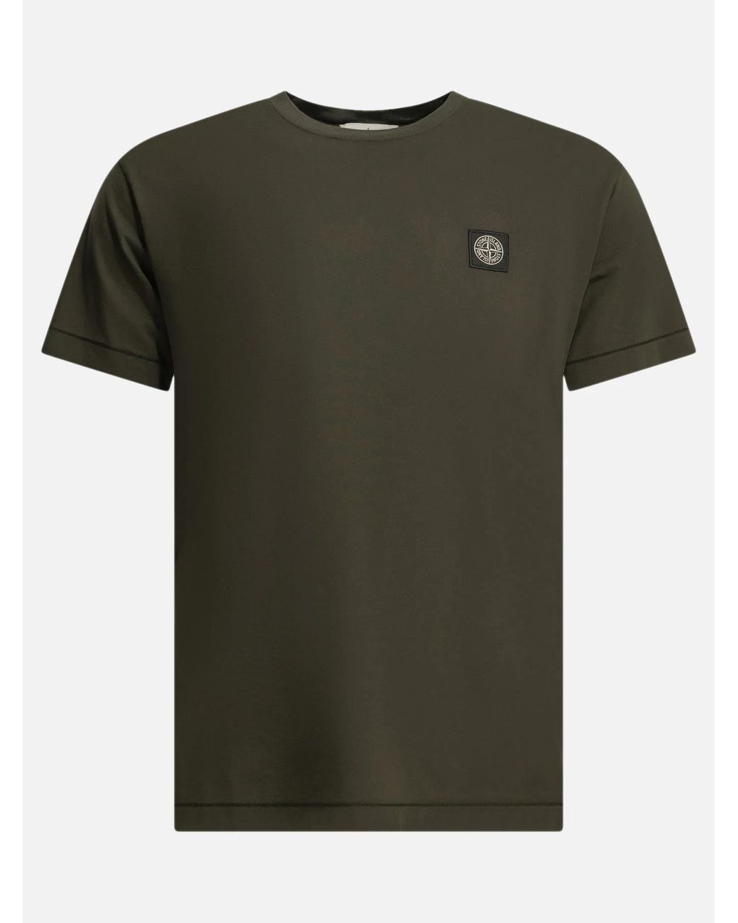 Stone Island Green Crewneck T-Shirt for men