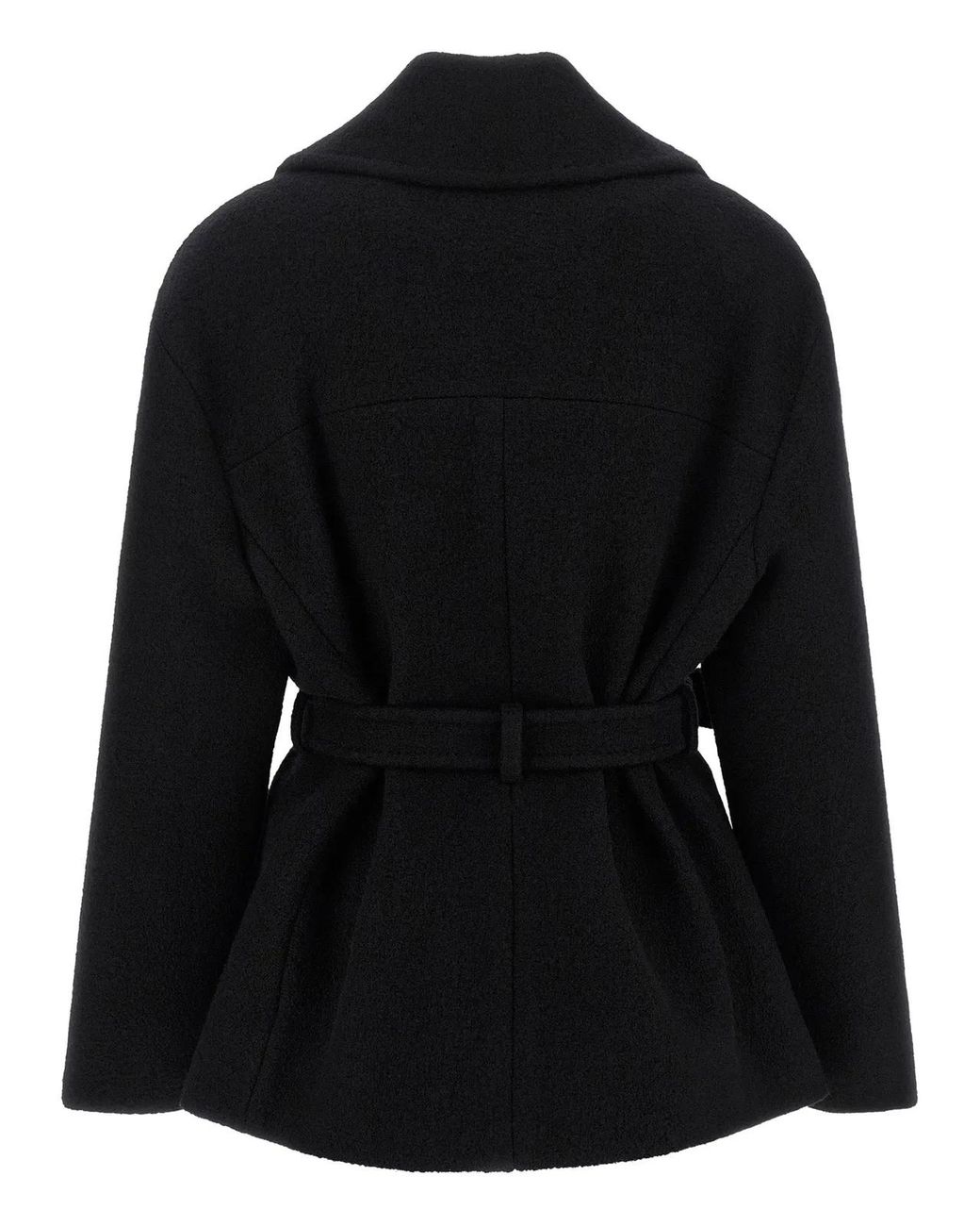 Balmain Black 'Anthem' Belted Caban