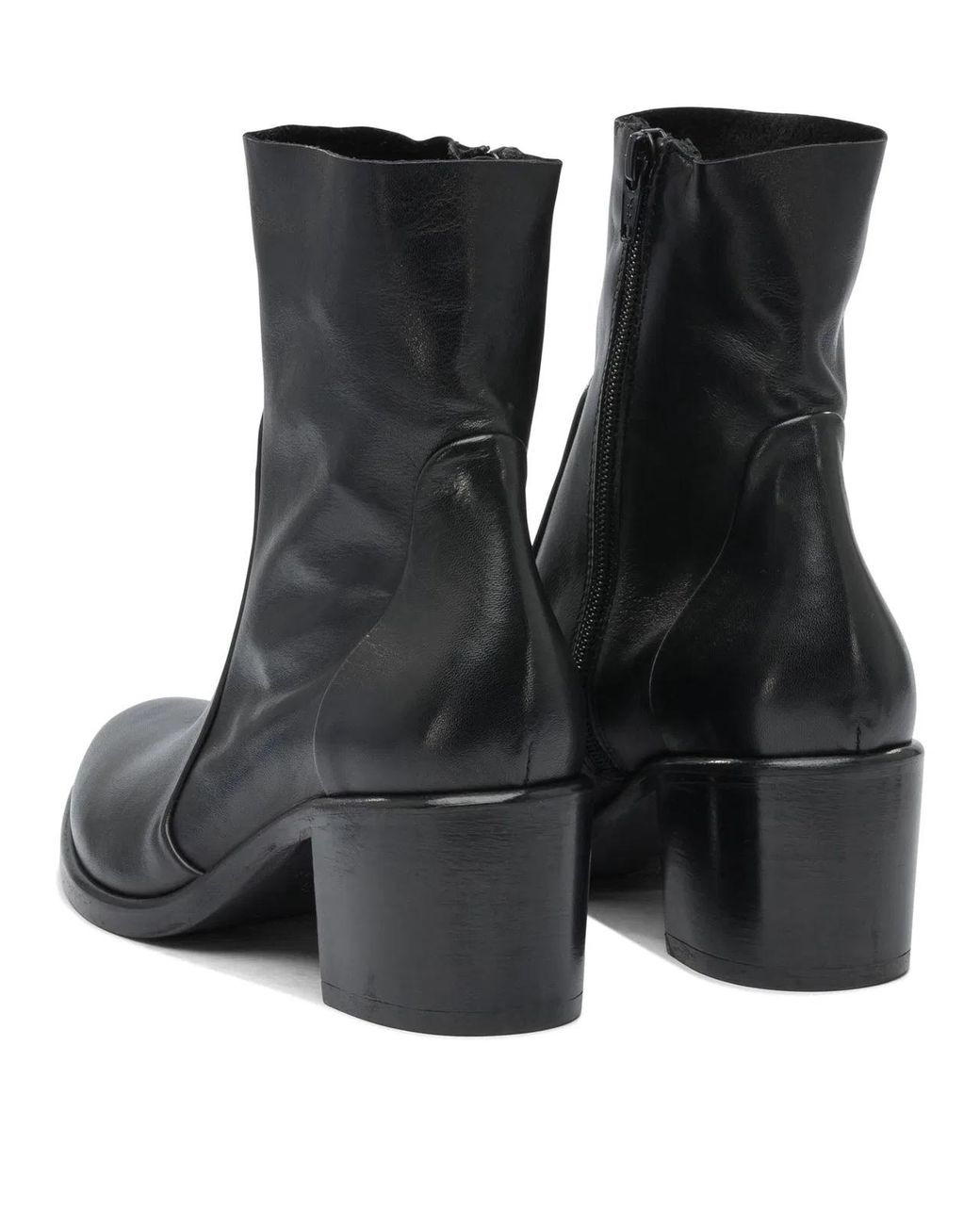 Strategia Black Rubber Ankle Boots