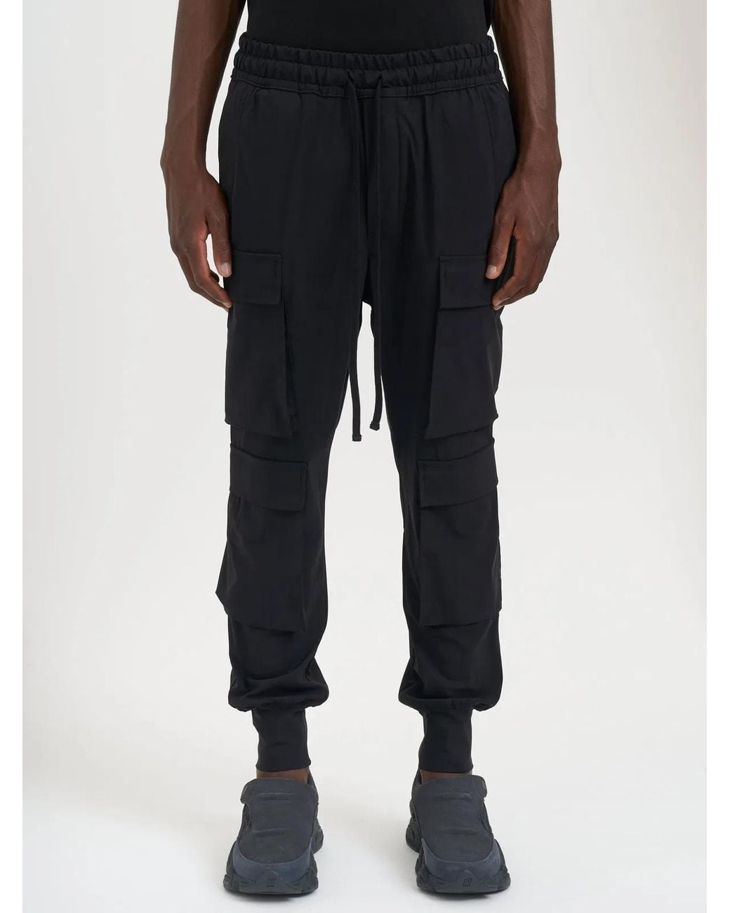 Thom Krom Black Cargo Jogger Pants for men
