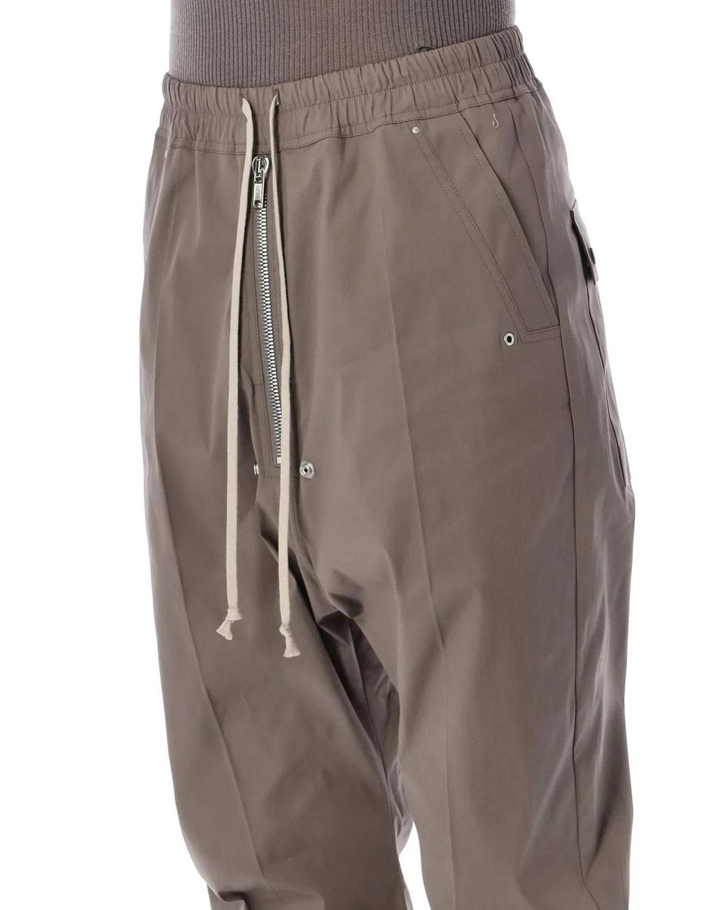 Rick Owens Gray Bela Poplin Pants for men