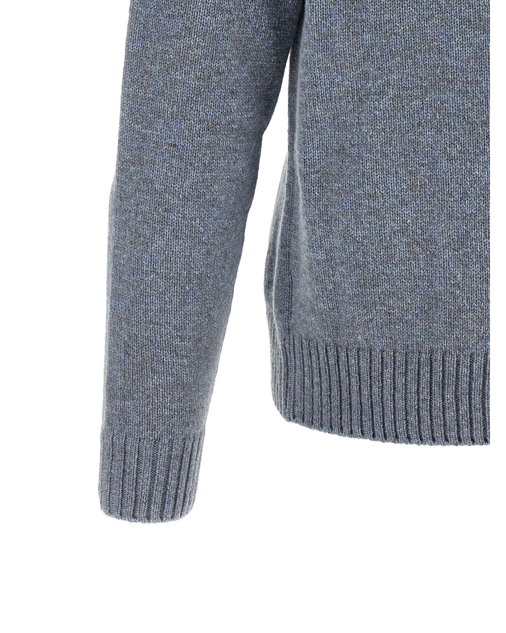 Zanone Gray Virgin Wool Cardigan for men