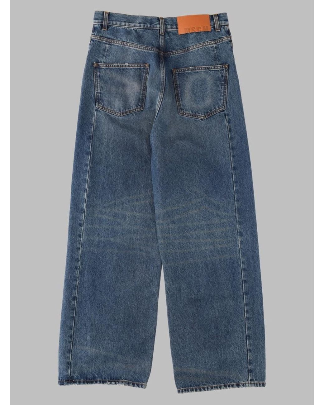 MSGM Blue Cotton Jeans for men
