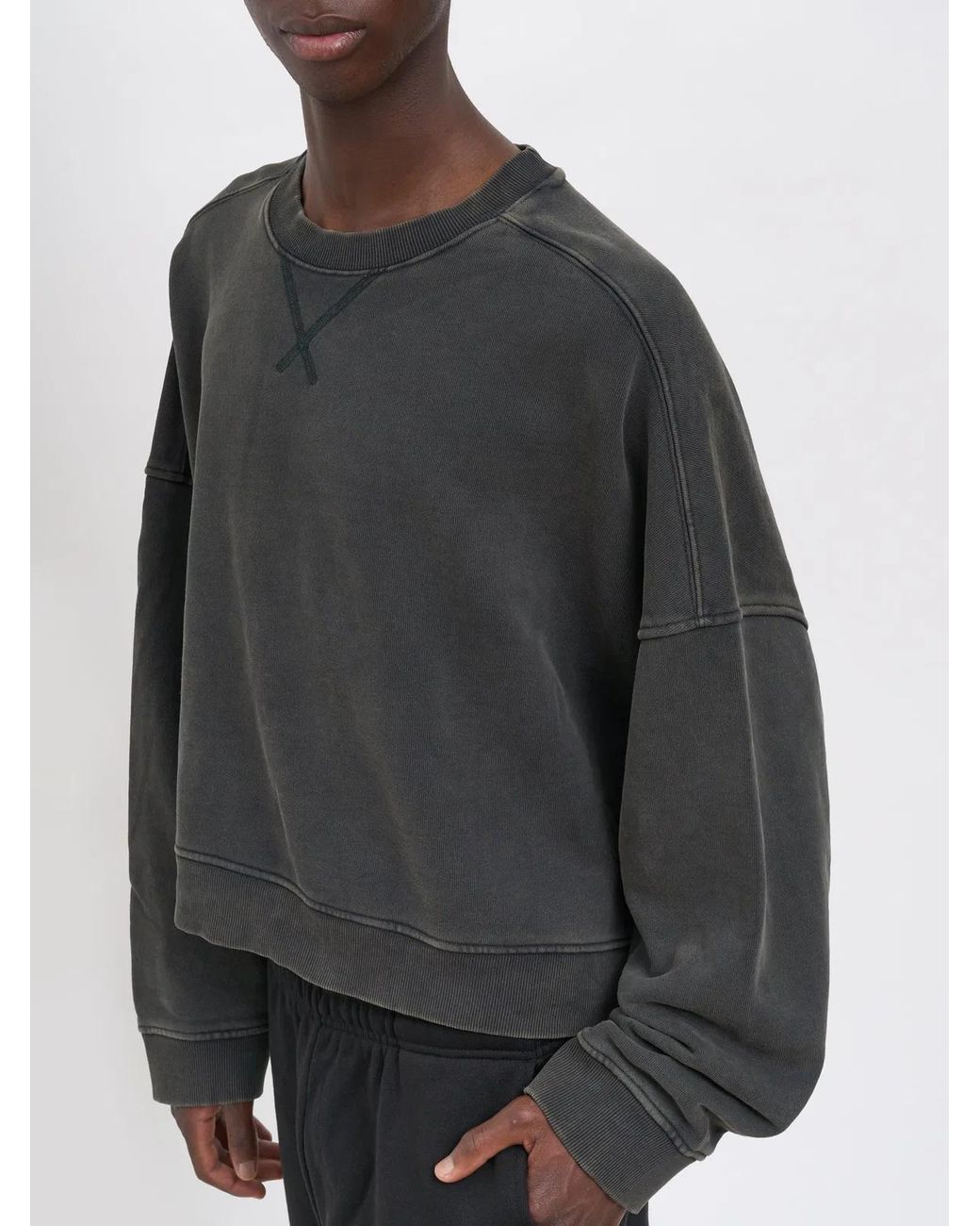 Entire studios Gray Felpa Box Crew Washed for men