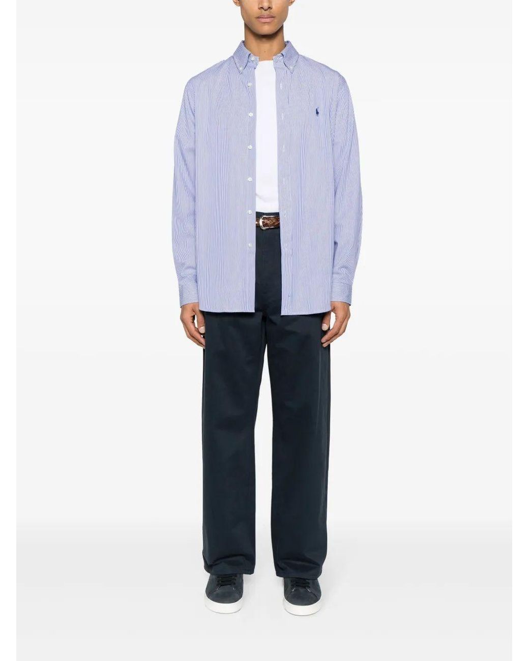 Polo Ralph Lauren Blue Long Sleeve Sport Shirt for men