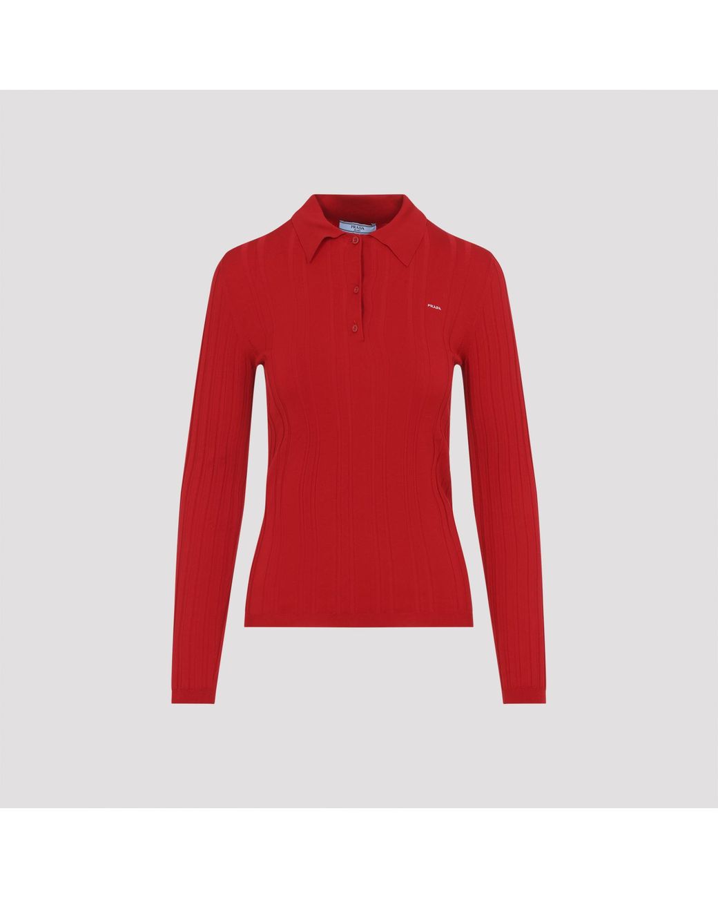 Prada Red Cotton Polo