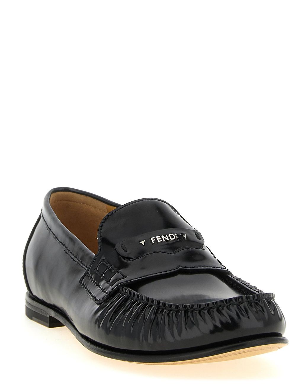 Fendi Black Scrunch' Loafers for men